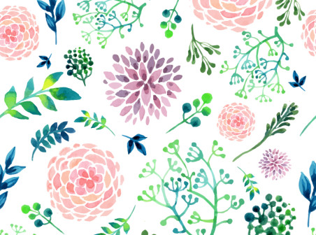452x336 Watercolor Flowers Seamless Background Free Vector Background - Free Watercolor Floral