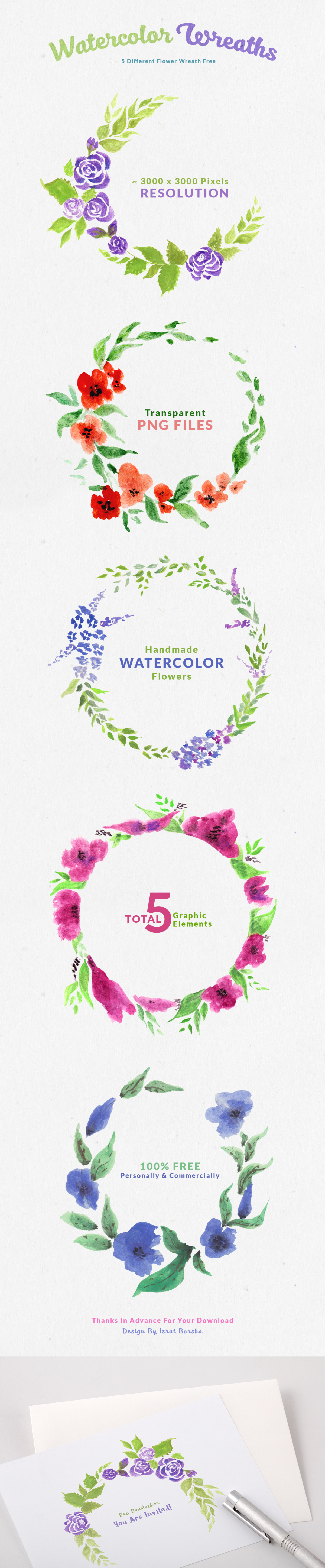 1200x5788 A Collection Of Free Watercolor Floral Elements - Free Watercolor Floral