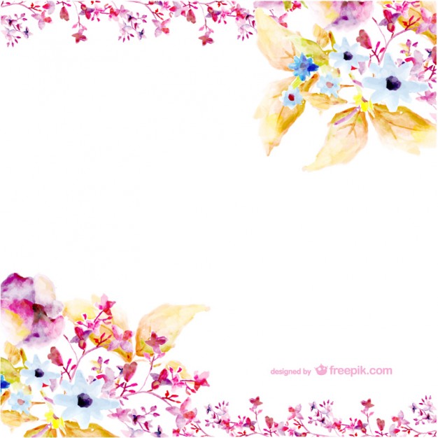 626x626 Watercolor Flowers Vector Free Download - Free Watercolor Floral Background