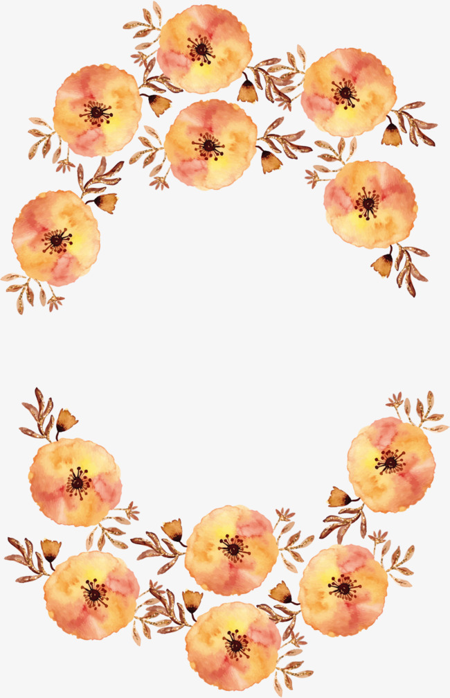 650x1007 Golden Watercolor Flower Border, Watercolor Vector, Flower Vector - Free Watercolor Flower Border