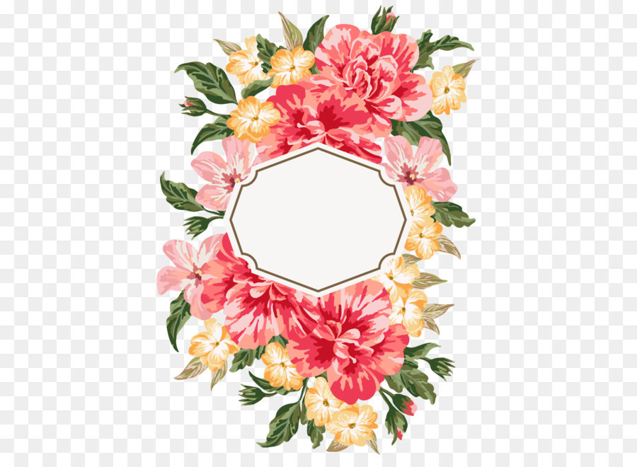 900x660 Hand Painted Watercolor Flower Borders Png Download - Free Watercolor Flower Border