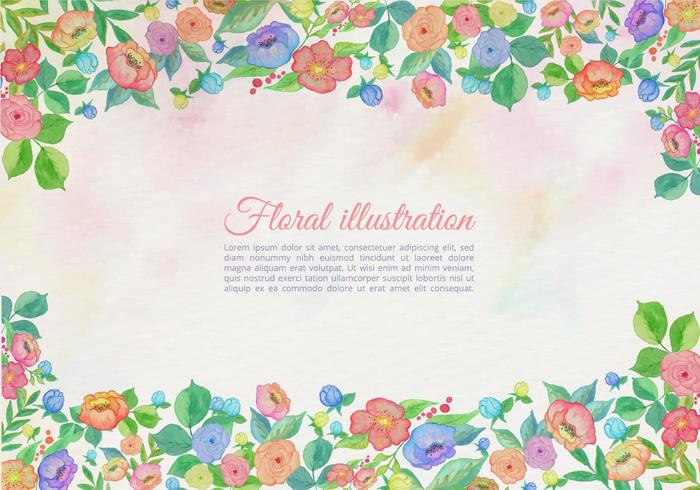 700x490 Vector Watercolor Floral Border - Free Watercolor Flower Border