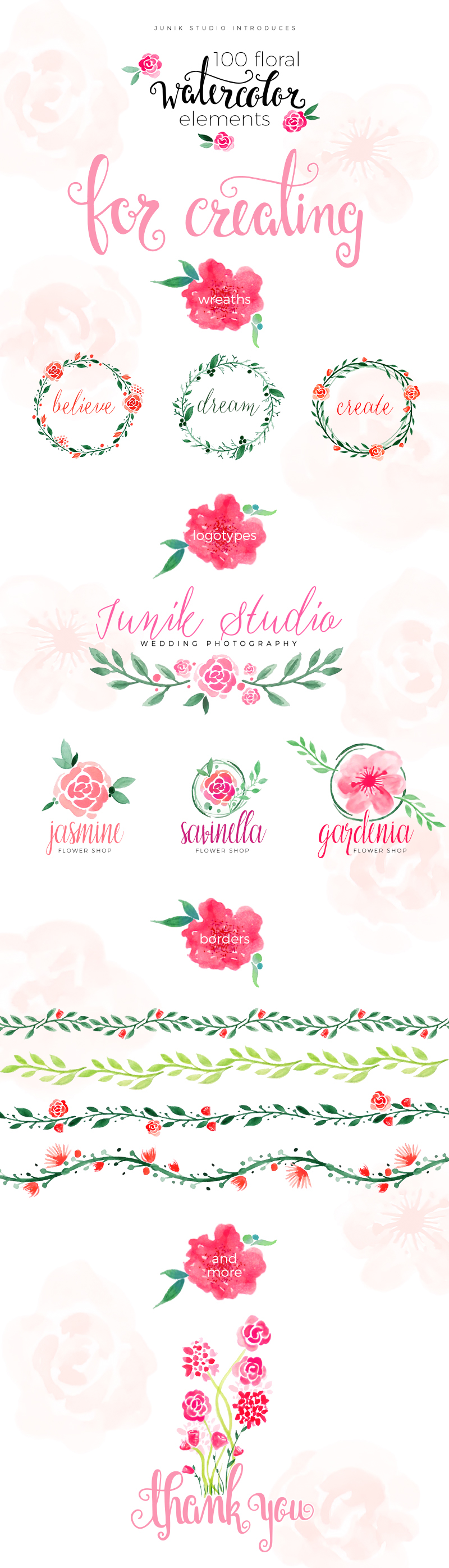 800x2790 A Collection Of Free Watercolor Floral Elements - Free Watercolor Flower Border