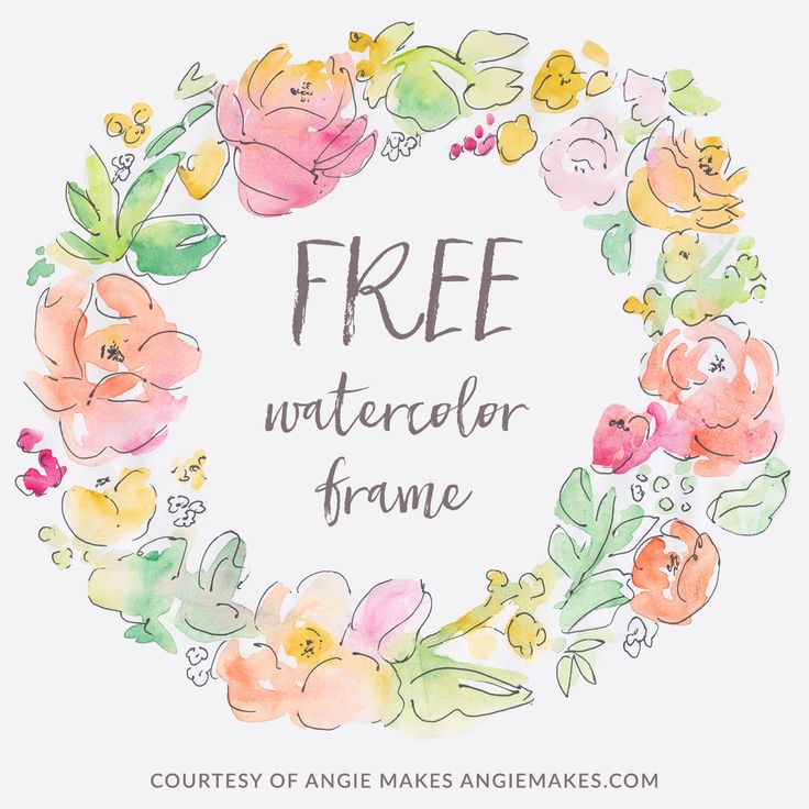 736x736 Elower Clipart Background Design - Free Watercolor Flower Border