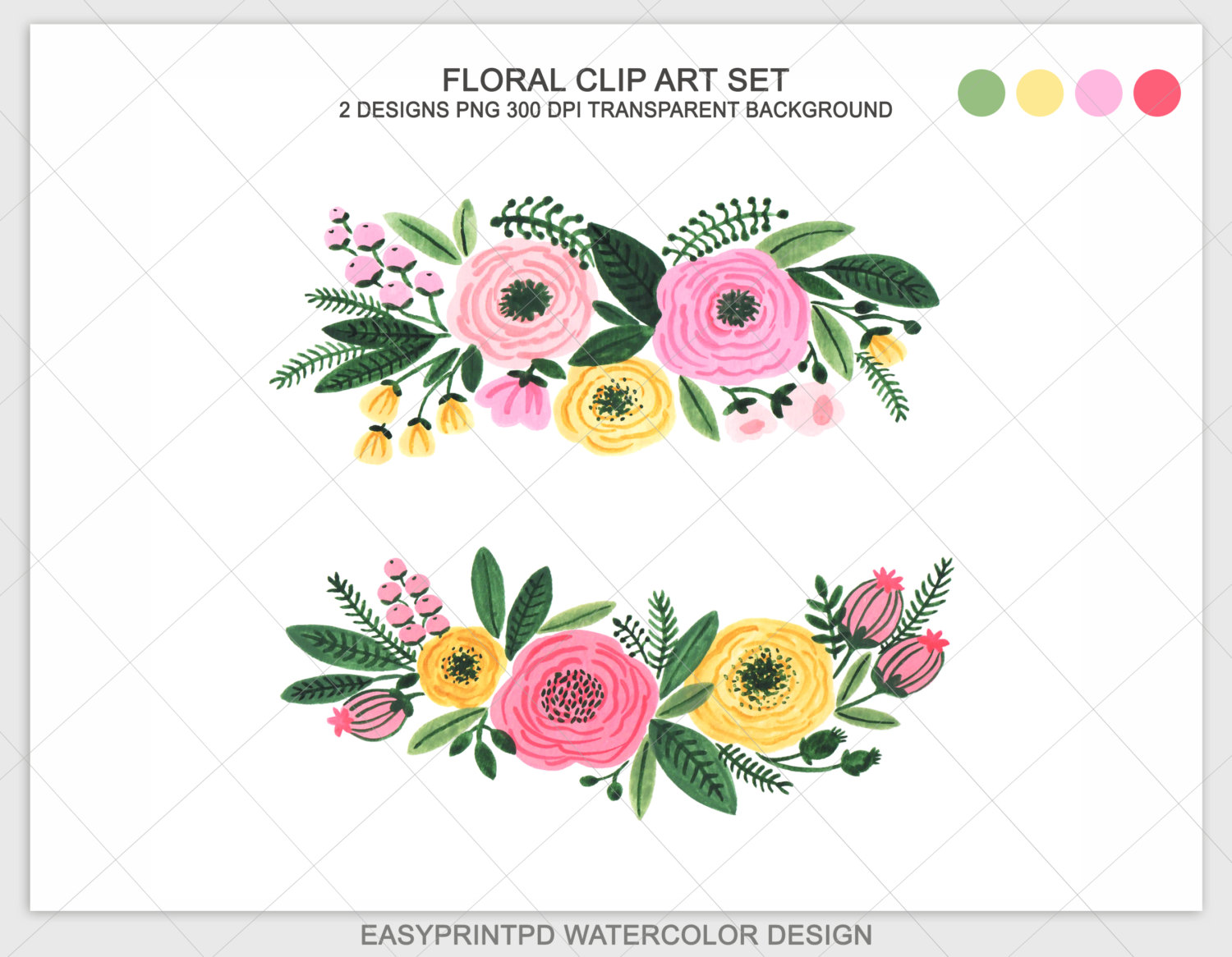 1500x1166 Flower Clipart Watercolor - Free Watercolor Flower Clipart
