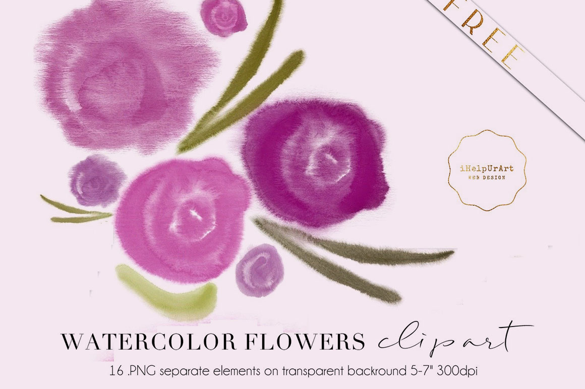1160x772 Free Purple Watercolor Flowers - Free Watercolor Flower Images