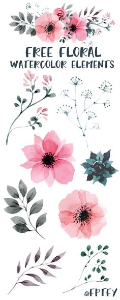 236x590 Free Watercolor Flower Graphics From All Things Art + Hand - Free Watercolor Flower Images