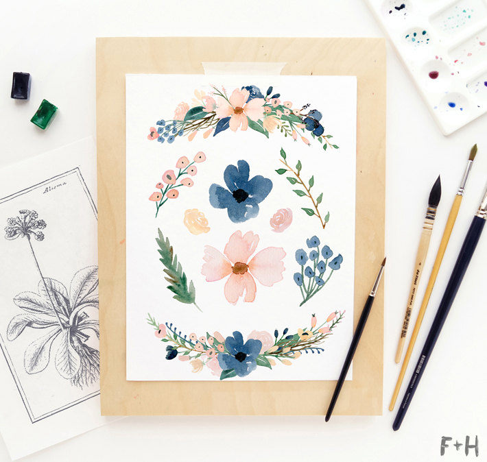 710x674 Beautiful Free Watercolor Flowers - Free Watercolor Flower Images