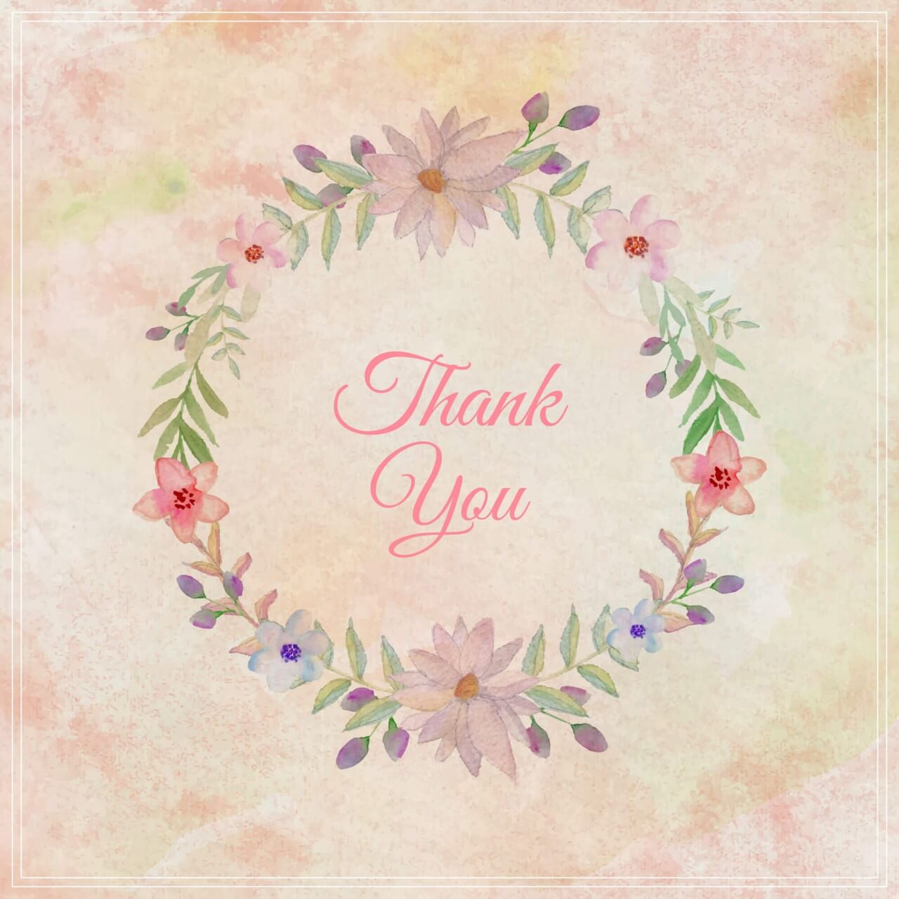 1280x1280 Free Vector Watercolor Vintage Floral Greeting Card. Watercolor - Free Watercolor Flower Vector