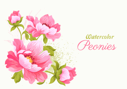 425x297 Pink Watercolor Flowers Vector Material Free Vectors Ui Download - Free Watercolor Flower Vector