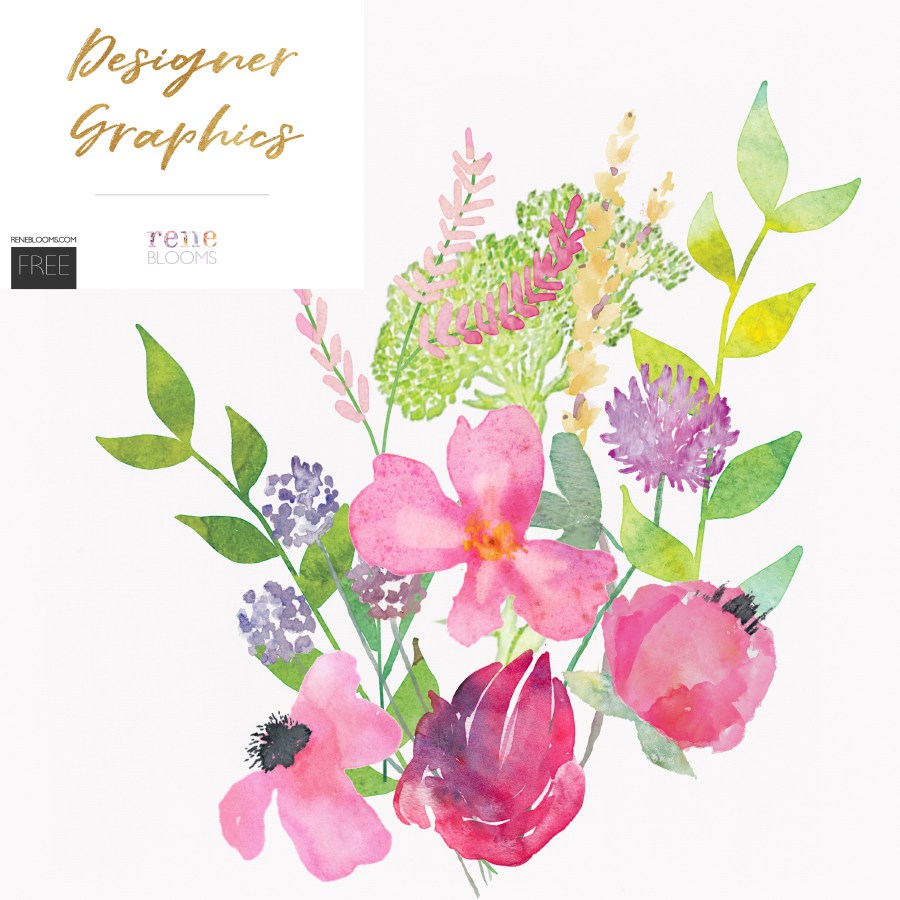 900x900 Free Watercolor Flower Elements Free Design Resources - Free Watercolor Flowers