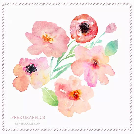 547x547 Free Watercolor Flowers Pinspiry - Free Watercolor Graphics
