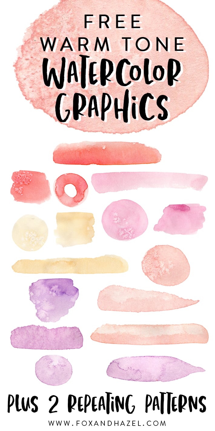 710x1420 Free Watercolor Graphics In Warm Amp Cool Tones Fox + Hazel - Free Watercolor Graphics