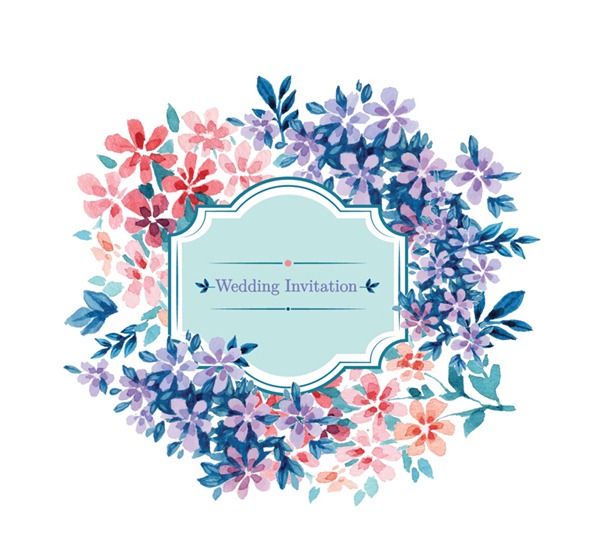 600x550 Watercolor Flower Wedding Invitations Vector Graphics My Free - Free Watercolor Graphics