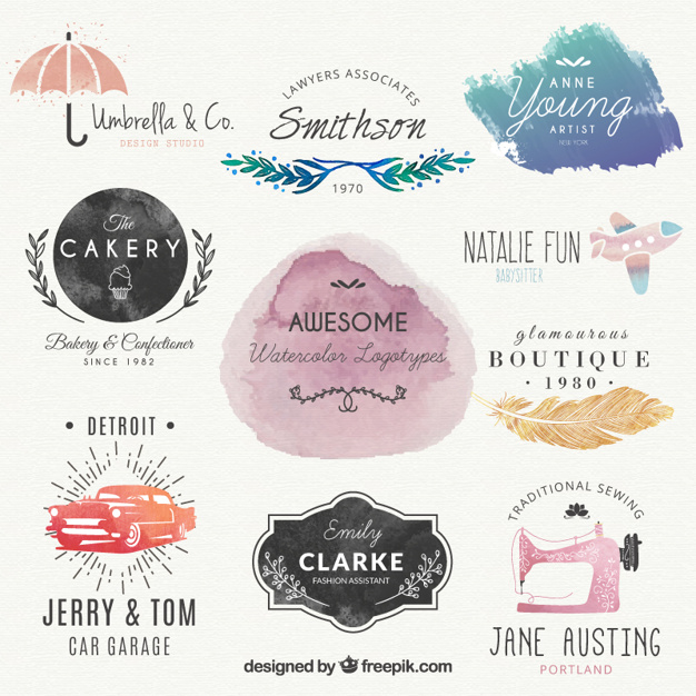 626x626 Lovely Watercolor Logos Vector Free Download - Free Watercolor Logo
