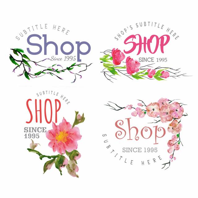 640x640 Watercolor Floral Logo Collection, Floral, Ornamnets, Boho Png And - Free Watercolor Logo
