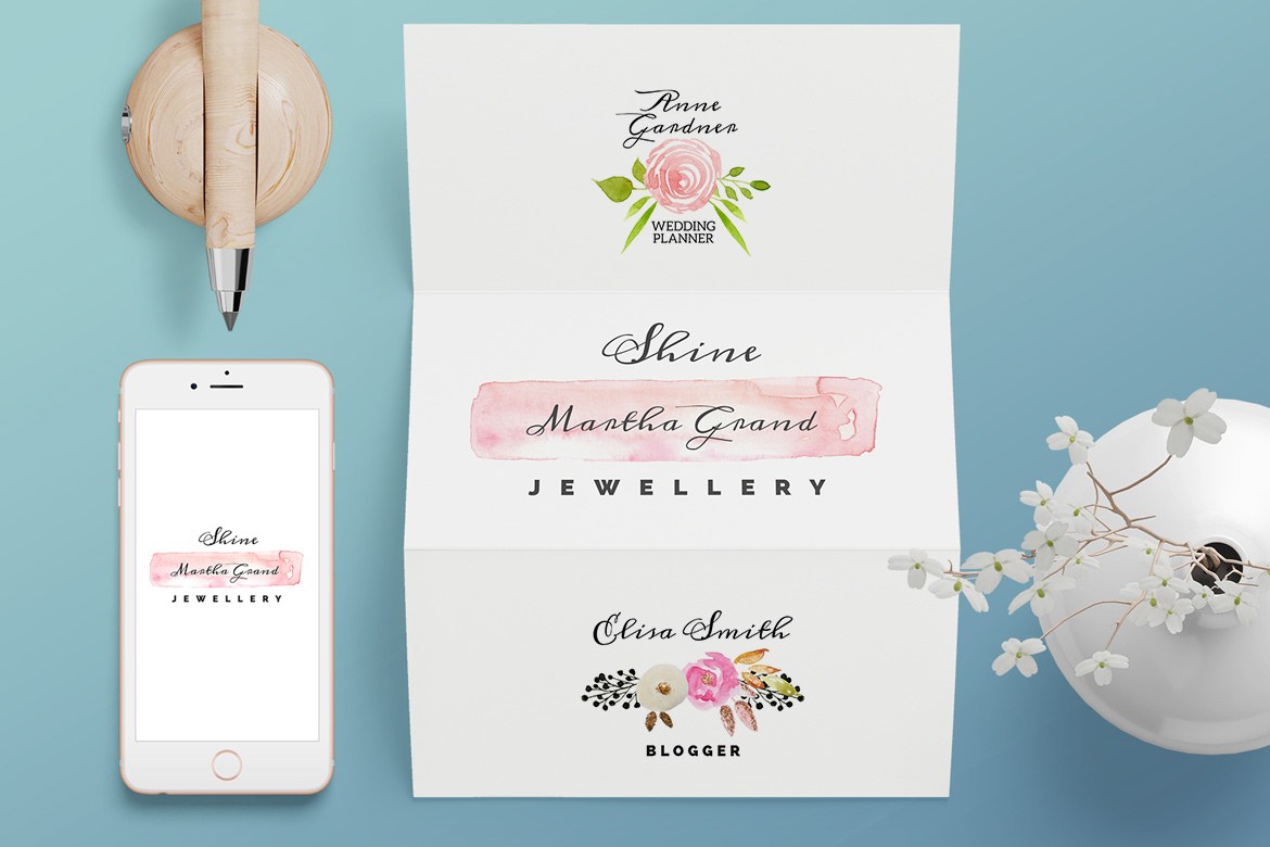 1170x780 3 Watercolor Floral Free Logo Free Design Resources - Free Watercolor Logo