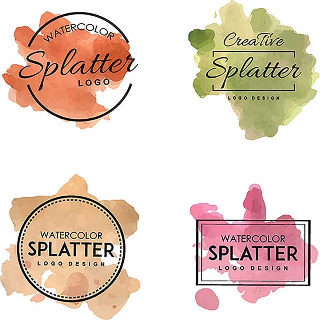 640x640 Handdrawn Watercolor Splatter Logos Template For Free Download On - Free Watercolor Logo