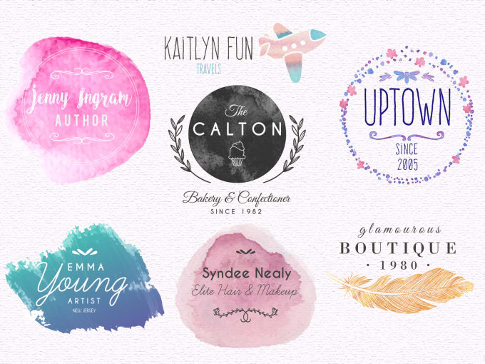 680x510 Water Color Logo Creative Design Hand Drawn - Free Watercolor Logo