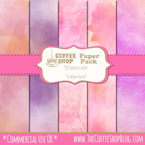 600x600 The Coffeeshop Blog Coffeeshop Watercolor Valentine Digital - Free Watercolor Paper Background
