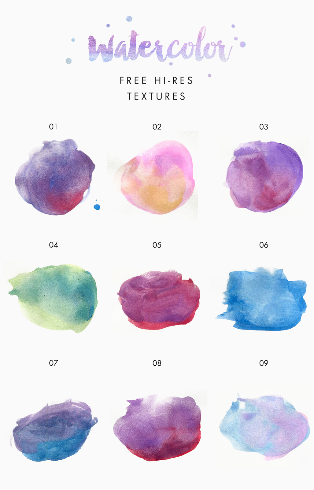 1027x1600 Freebie Free Watercolor Texture Kit Hand Painted Watercolor - Free Watercolor Pictures