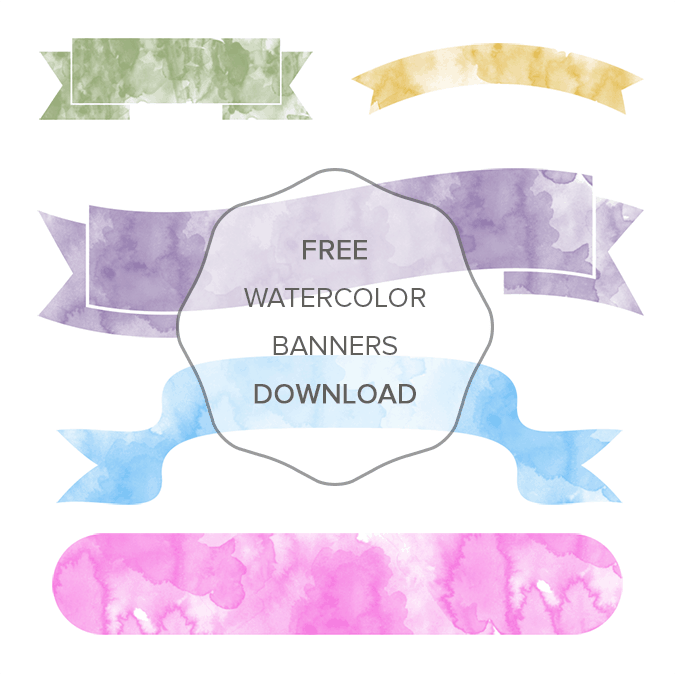675x675 Free Watercolor Banners Sumy Designs - Free Watercolor Png