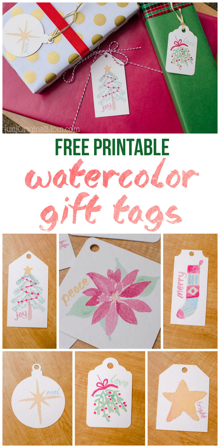 720x1463 Free Printable Watercolor Gift Tags For Christmas - Free Watercolor Printables