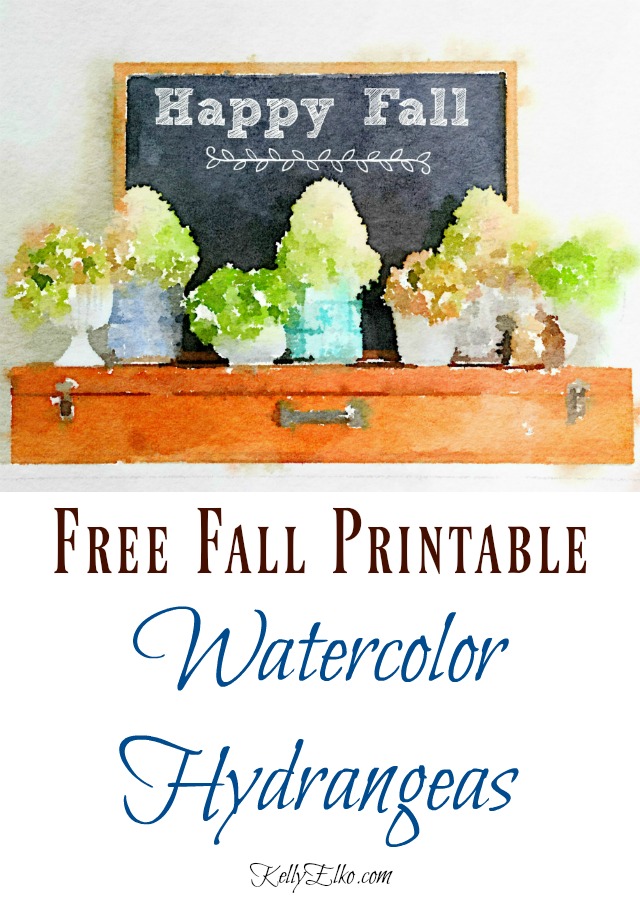 640x900 Watercolor Hydrangea Fall Printable 25 Free Printables) - Free Watercolor Printables
