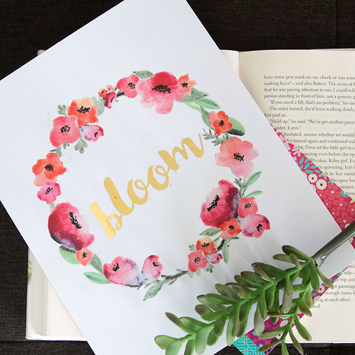 720x720 Free Watercolor Printable + Minc Gold Foil - Free Watercolor Printables