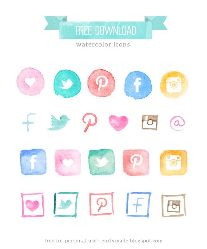 665x800 Free Watercolor Social Media Icons Blog Restyle Creative - Free Watercolor Social Media Icons