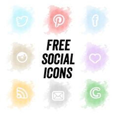 236x236 Free Watercolor Social Media Icons . Blog Better Tech Graphics - Free Watercolor Social Media Icons