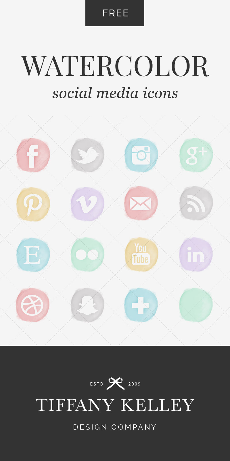 800x1600 Watercolor Social Media Icons - Free Watercolor Social Media Icons