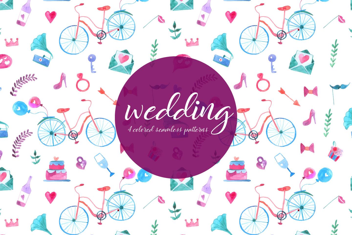 1440x960 Wedding Watercolor Vector Seamless Free Pattern - Free Watercolor Vector