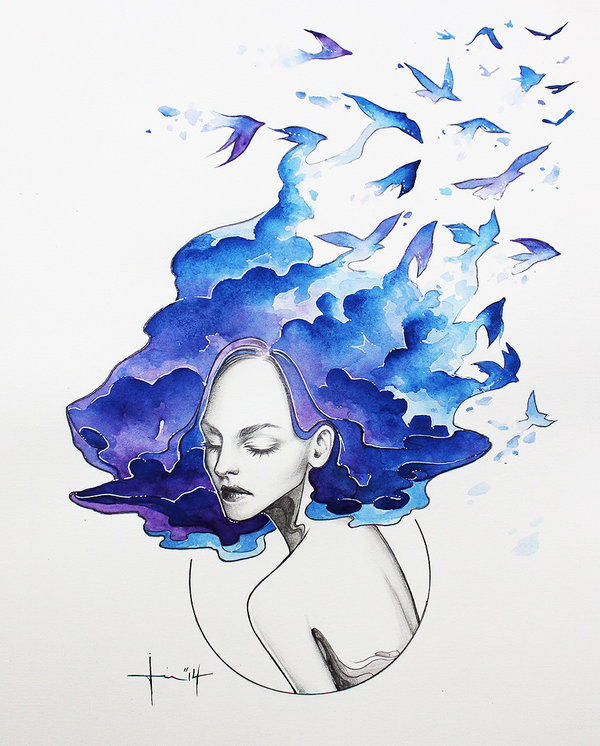600x746 Freedom Bluebird By Kelogsloops - Freedom Watercolor