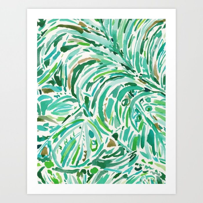700x700 Lush Freedom Watercolor Palm Print Art Print By Barbraignatiev - Freedom Watercolor