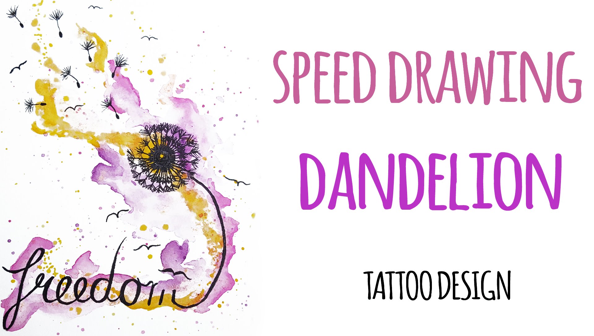 1920x1088 Watercolor Tattoo Inspiration Dandelion Birds Freedom - Freedom Watercolor
