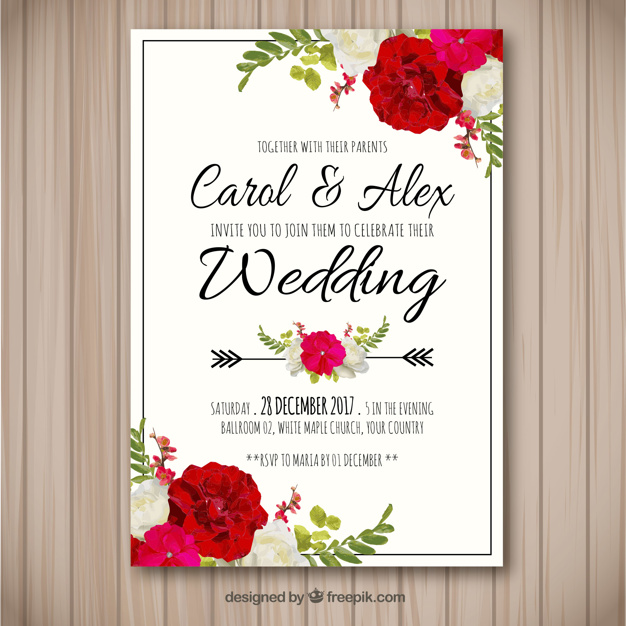 626x626 Wedding Invitation Card Freepik Fresh Wedding Invitation With - Freepik Watercolor