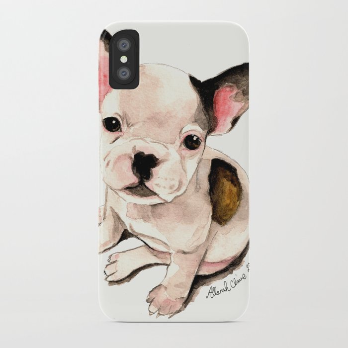 700x700 French Bulldog Pug Dog Watercolor Pet Portrait Iphone Case By - French Bulldog Watercolor