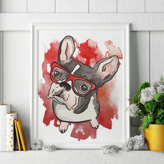 French Bulldog Watercolor at PaintingValley.com | Explore collection of ...