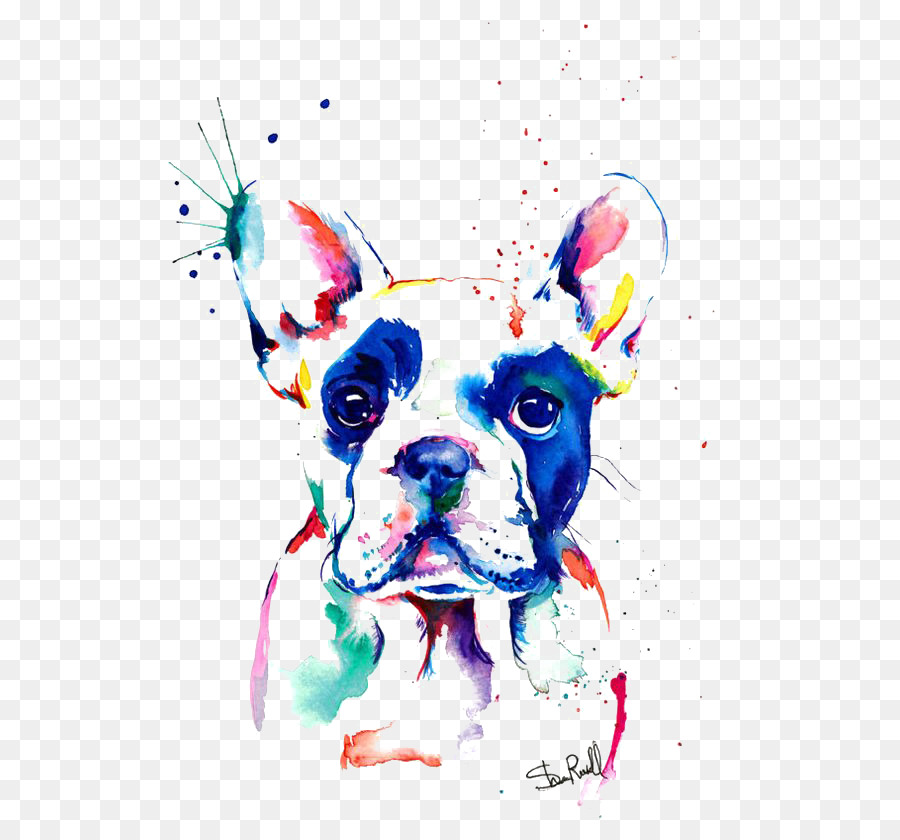 900x840 French Bulldog Watercolor Painting Drawing - French Bulldog Watercolor
