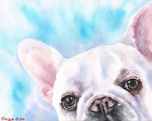 300x240 French Bulldog Watercolor Print Of The Original Watercolor - French Bulldog Watercolor