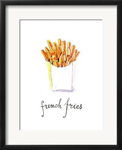 397x488 Watercolor French Fries Posters By Miminoshka12 - French Fries Watercolor