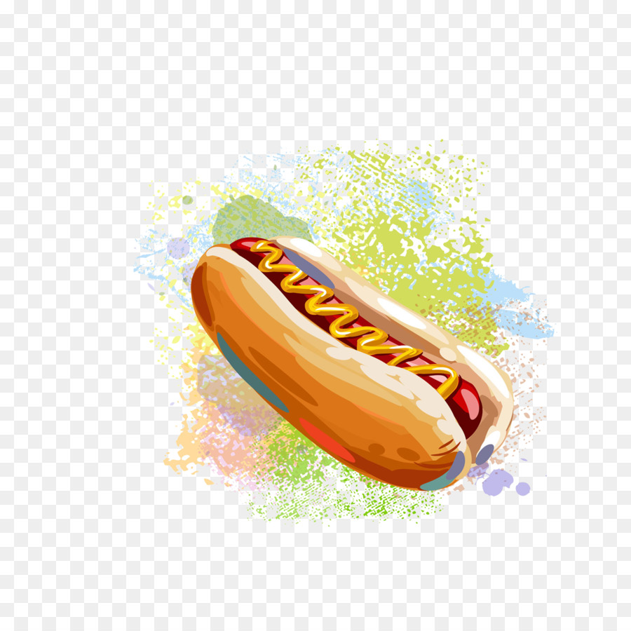 900x900 Download Hot Dog Hamburger Fast Food French Fries Barbecue - French Fries Watercolor