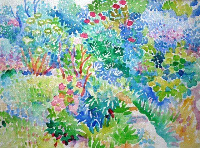 640x475 Fred Yates French Countryside Path Watercolour Painting - French Watercolor