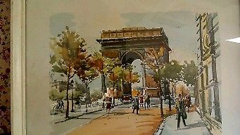 341x192 French Watercolour Arc D Triompe By Seguie In Teignmouth, Devon - French Watercolor