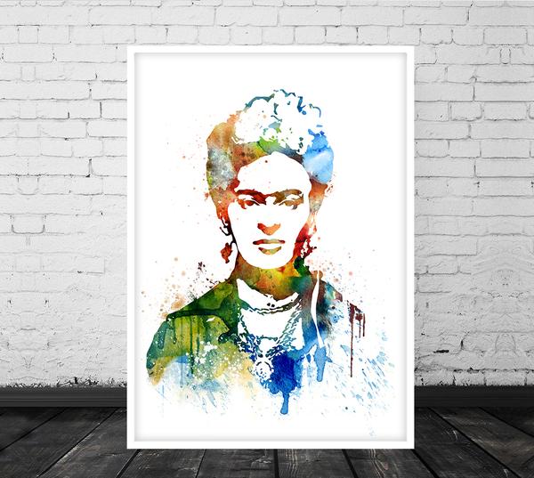 600x537 Frida Kahlo Watercolor Art Print Matte Print Poster Frida Portrait - Frida Kahlo Watercolor