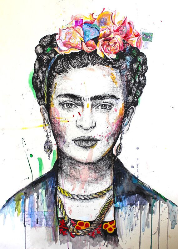 570x796 Frida Kahlo - Frida Kahlo Watercolor