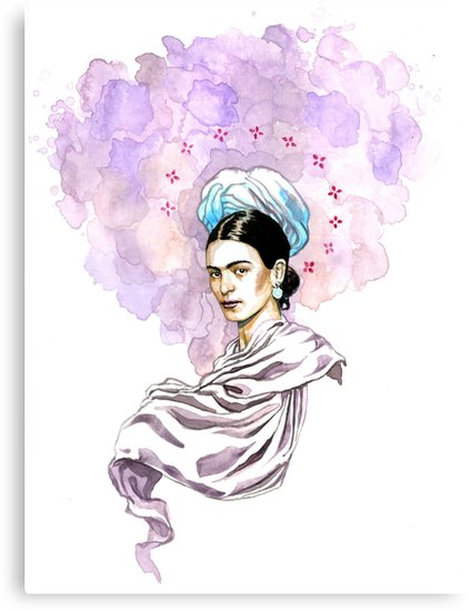 423x550 Frida Kahlo Watercolor Canvas Prints By Edleon Redbubble - Frida Watercolor