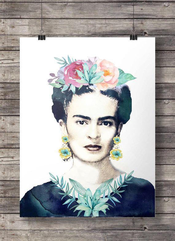 570x784 Frida Kahlo Watercolor Flowers Printable Although I Wish They Kept - Frida Watercolor