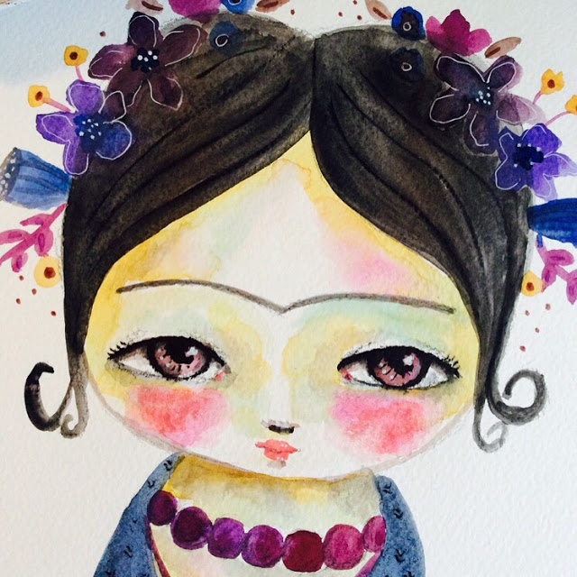 640x640 Susana Tavares Frida Kahlo Original Watercolor Painting - Frida Watercolor